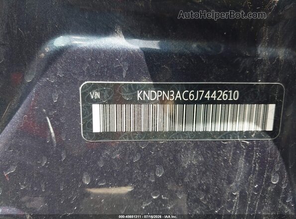 KNDPN3AC6J7442610 2018 KIA SPORTAGE Blue Widok komory silnika