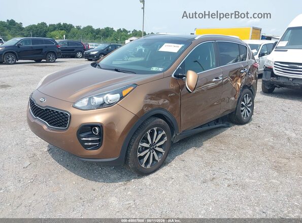 KNDPNCAC6H7189914 2017 KIA SPORTAGE Brown Առջևի ձախ երեք քառորդ տեսարան