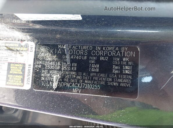 KNDPNCACXJ7310255 2018 KIA SPORTAGE Dark Blue Вид підкапотного простору