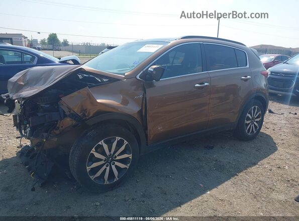 KNDPNCACXJ7318677 2018 KIA SPORTAGE Brown წინა მარცხენა ხედი სამი მეოთხედიდან
