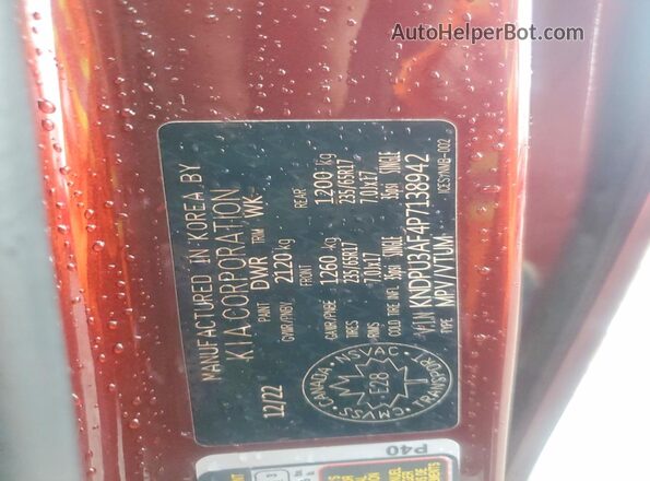 KNDPU3AF4P7138942 2023 KIA SPORTAGE Red Widok komory silnika