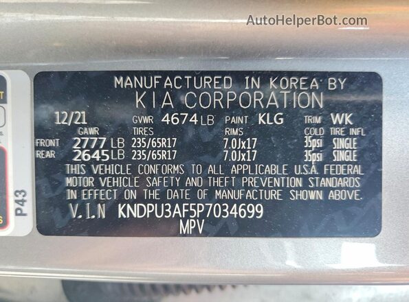 KNDPU3AF5P7034699 2023 KIA SPORTAGE Silver Widok komory silnika