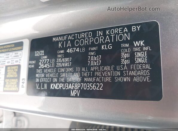 KNDPU3AF8P7035622 2023 KIA SPORTAGE Gray Вид підкапотного простору