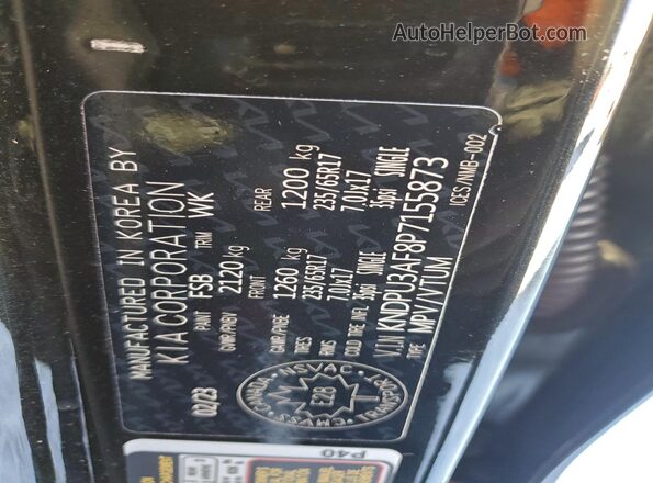 KNDPU3AF8P7155873 2023 KIA SPORTAGE Black Вид підкапотного простору