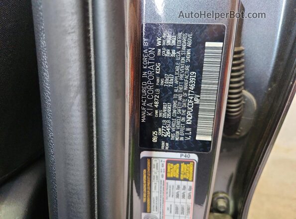 KNDPUCDF4T7463919 2026 KIA SPORTAGE Gray Widok naklejki z numerem VIN