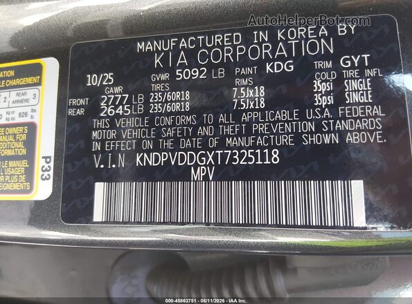 KNDPVDDGXT7325118 2026 KIA SPORTAGE HYBRID Black ძრავის განყოფილების ხედი