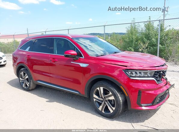 KNDRHDLG5P5180914 2023 KIA SORENTO HYBRID Red Rear interior view