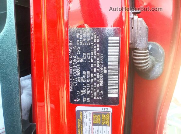 KNDRHDLG9P5170077 2023 KIA SORENTO Red Вид підкапотного простору