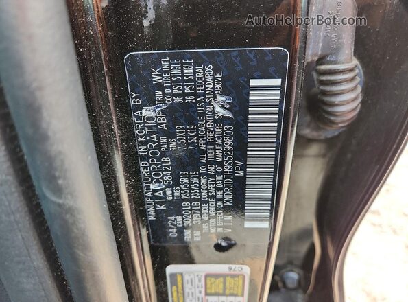 KNDRJDJH9S5299803 2025 KIA SORENTO Black Вид наклейки з VIN-кодом