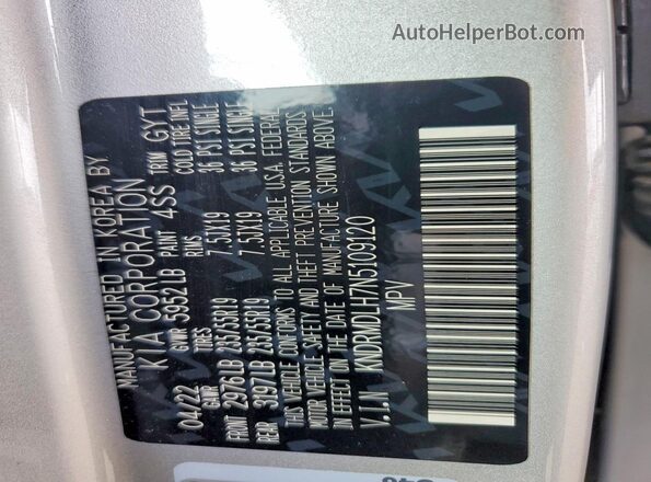 KNDRMDLH7N5109120 2022 KIA SORENTO Silver Vista del compartimento del motor