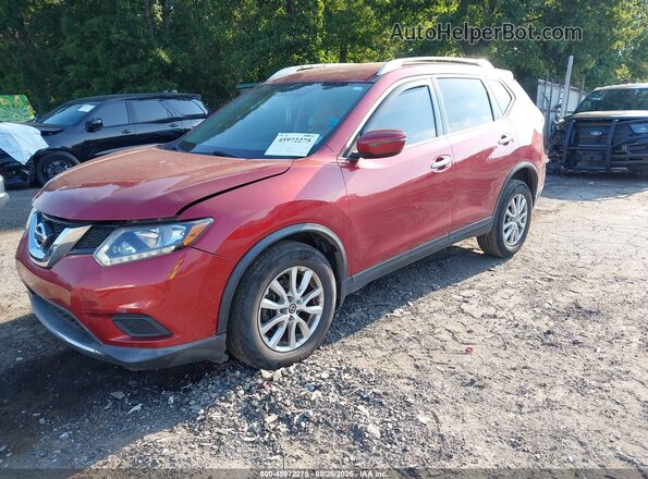 KNMAT2MT0GP724607 2016 NISSAN ROGUE Burgundy Առջևի ձախ երեք քառորդ տեսարան
