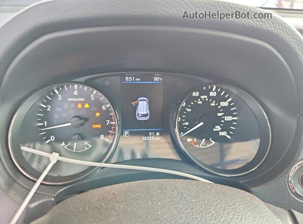 KNMAT2MT0JP607990 2018 NISSAN ROGUE Silver Вид щитка приладів