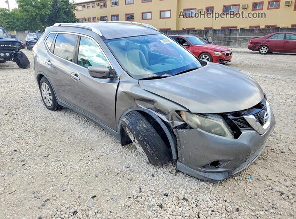 KNMAT2MT1GP640988 2016 NISSAN ROGUE Серый Передняя правая четверть