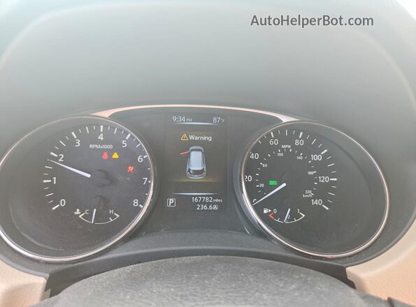 KNMAT2MT1GP661923 2016 NISSAN ROGUE Gray ხელსაწყოთა პანელის ხედი