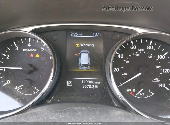 KNMAT2MT1GP671237 2016 NISSAN ROGUE White უკანა სავარძლების ხედი
