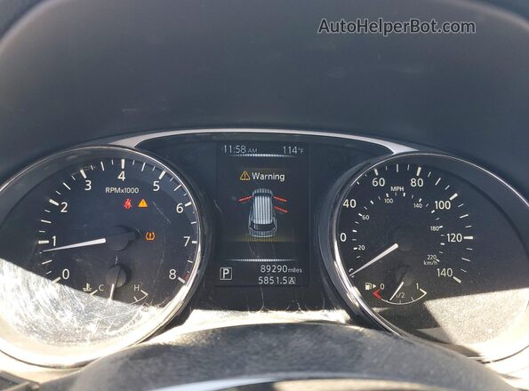 KNMAT2MT1GP673134 2016 NISSAN ROGUE Silver Instrument cluster view