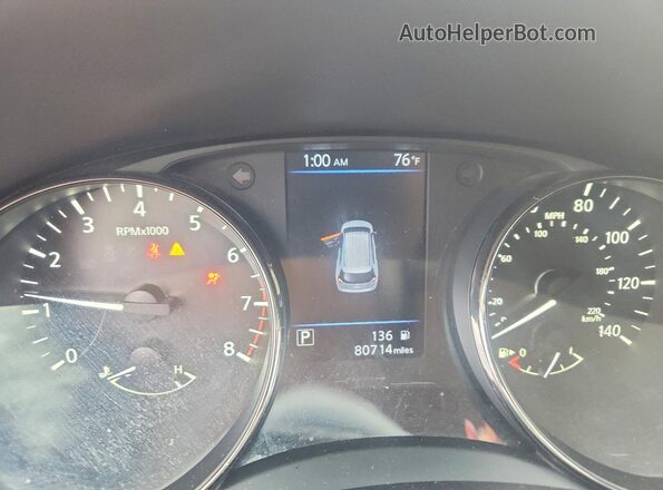 KNMAT2MT1KP555805 2019 NISSAN ROGUE Gray Widok zestawu wskaźników