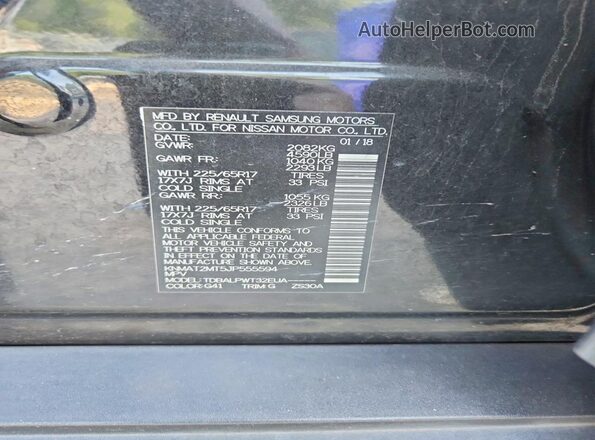 KNMAT2MT5JP555594 2018 NISSAN ROGUE Черный Вид подкапотного пространства