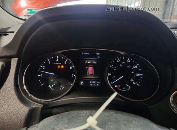 KNMAT2MT7GP667676 2016 NISSAN ROGUE Красный Вид щитка приборов