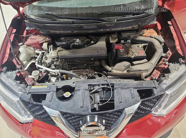KNMAT2MT7GP667676 2016 NISSAN ROGUE Красный Вид подкапотного пространства