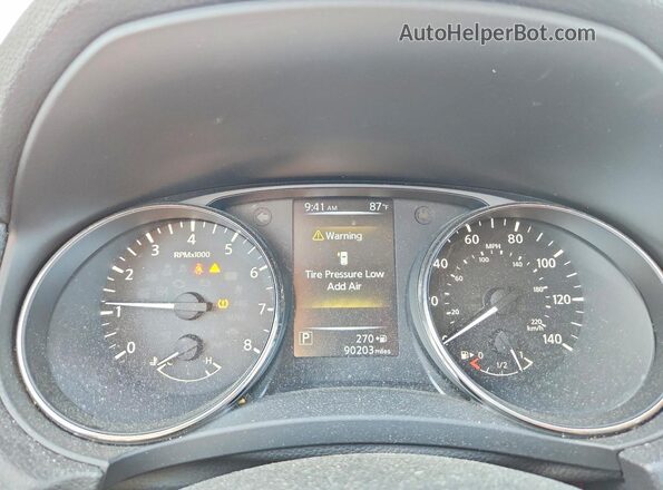 KNMAT2MT8HP506433 2017 NISSAN ROGUE Gray Widok zestawu wskaźników
