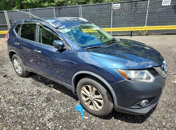 KNMAT2MV0GP683784 2016 NISSAN ROGUE Синий Передняя правая четверть