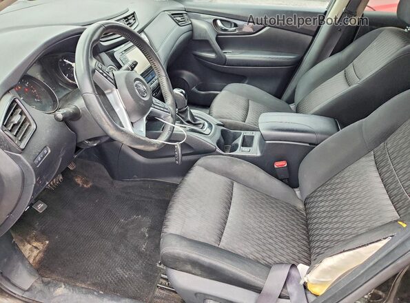 KNMAT2MV0HP573044 2017 NISSAN ROGUE Black Widok wnętrza z przodu