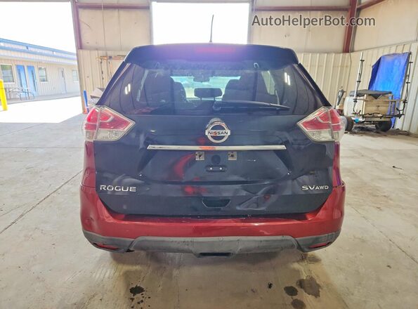 KNMAT2MV1GP669571 2016 NISSAN ROGUE Красный Вид сзади