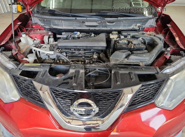 KNMAT2MV1GP669571 2016 NISSAN ROGUE Красный Вид подкапотного пространства