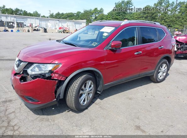 KNMAT2MV1GP702116 2016 NISSAN ROGUE Red Առջևի ձախ երեք քառորդ տեսարան