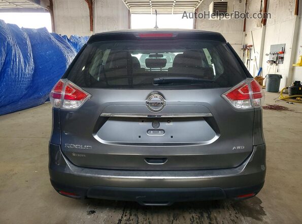KNMAT2MV3GP641173 2016 NISSAN ROGUE Gray Вид ззаду