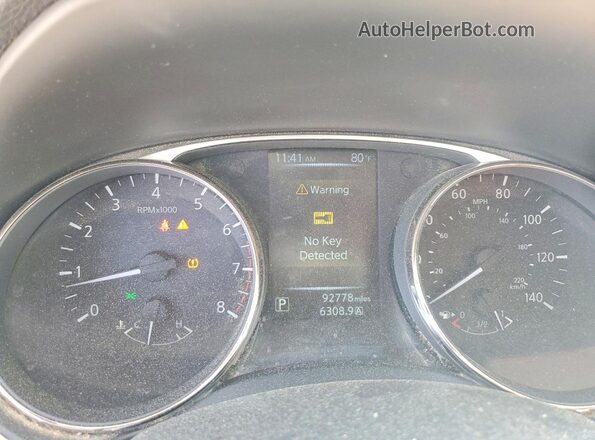 KNMAT2MV4GP594350 2016 NISSAN ROGUE Black Instrument cluster view