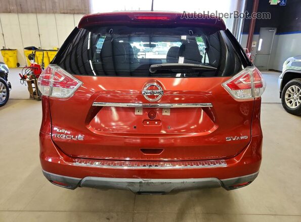 KNMAT2MV5GP641157 2016 NISSAN ROGUE Красный Вид сзади