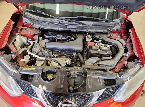 KNMAT2MV5GP641157 2016 NISSAN ROGUE Красный Вид подкапотного пространства