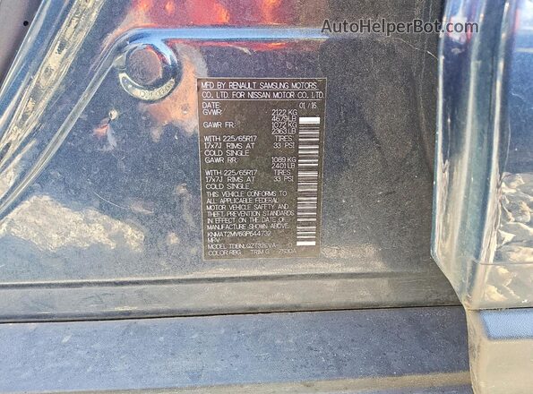 KNMAT2MV6GP644732 2016 NISSAN ROGUE Blue VIN კოდის სტიკერის ხედი