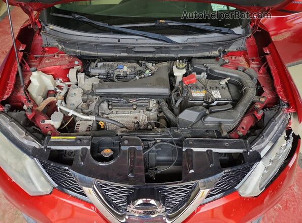 KNMAT2MV6GP664883 2016 NISSAN ROGUE Burgundy Vista del compartimento del motor