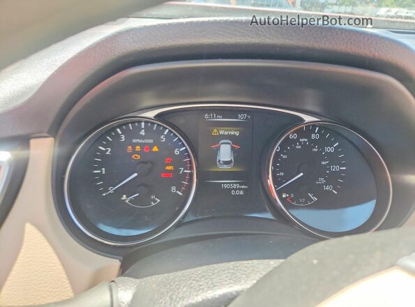 KNMAT2MV7GP694345 2016 NISSAN ROGUE Red Instrument cluster view