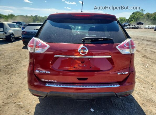 KNMAT2MV7GP694345 2016 NISSAN ROGUE Red Rear view