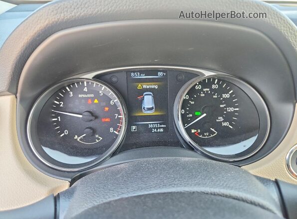 KNMAT2MV8GP688392 2016 NISSAN ROGUE White Widok zestawu wskaźników