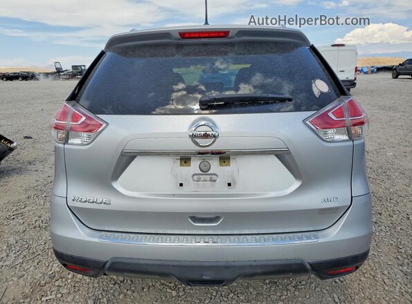 KNMAT2MV9GP644305 2016 NISSAN ROGUE Silver Вид ззаду