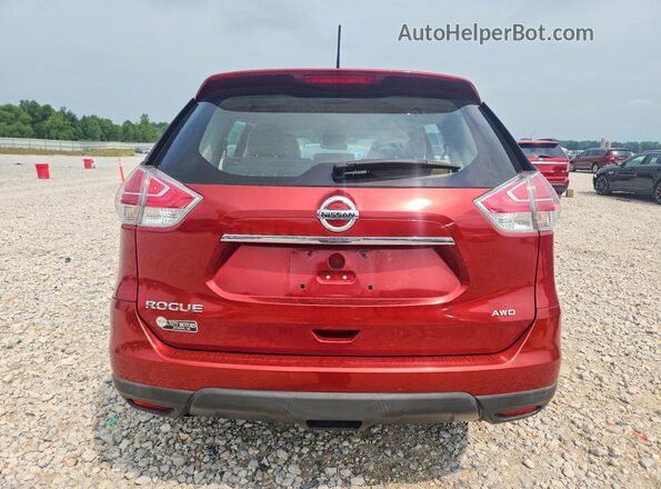 KNMAT2MV9GP688806 2016 NISSAN ROGUE Red Вид ззаду