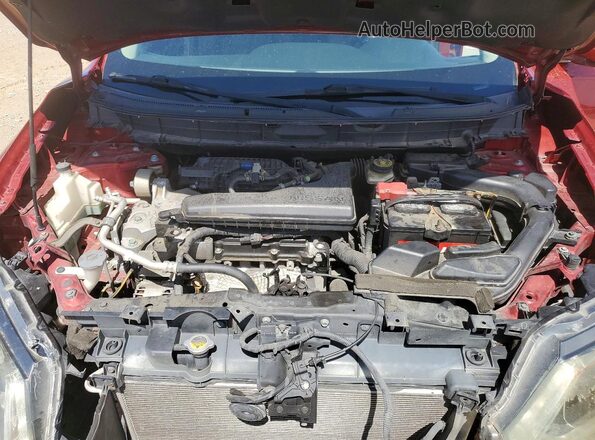 KNMAT2MVXGP645303 2016 NISSAN ROGUE Red ძრავის განყოფილების ხედი