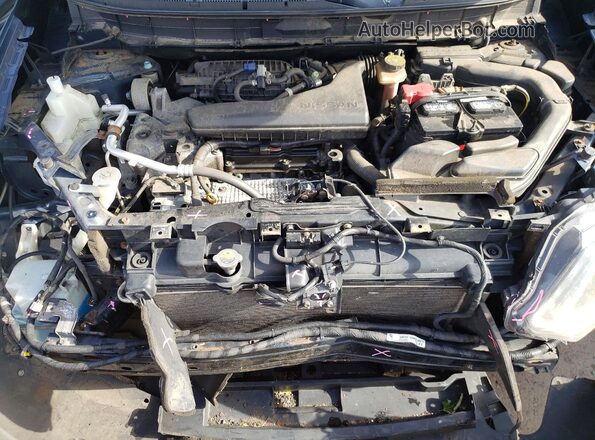 KNMAT2MVXGP654969 2016 NISSAN ROGUE Blue Widok komory silnika