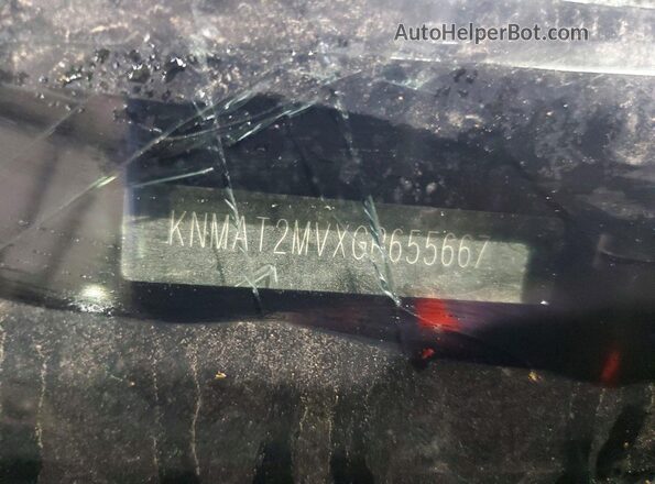 KNMAT2MVXGP655667 2016 NISSAN ROGUE Blue Vista de la etiqueta del VIN