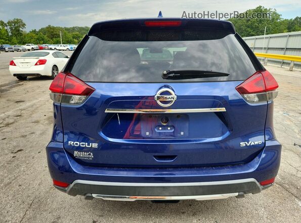 KNMAT2MVXJP577754 2018 NISSAN ROGUE Blue Rear view