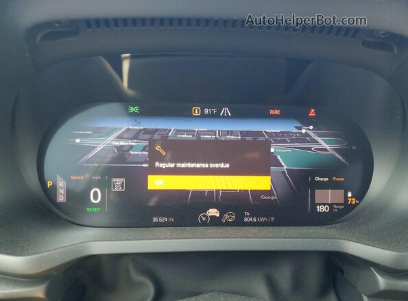 LPSED3KA6ML015665 2021 POLESTAR 2 Black Instrument cluster view
