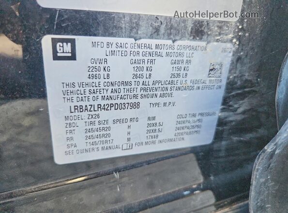 LRBAZLR42PD037988 2023 BUICK ENVISION Черный Панорамный вид салона 360°