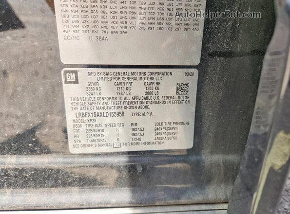 LRBFX1SAXLD155958 2020 BUICK ENVISION Черный Панорамный вид салона 360°