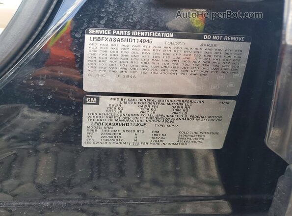 LRBFXASA6HD114945 2017 BUICK ENVISION Black Engine compartment view