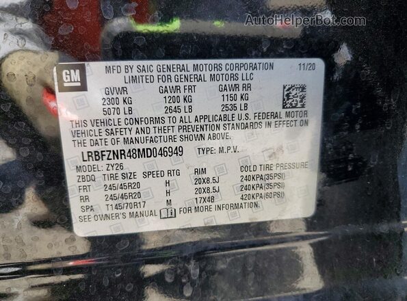 LRBFZNR48MD046949 2021 BUICK ENVISION Black VIN sticker view